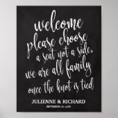 ようこそ結婚白と黒の看板を選択 ポスター (正面)