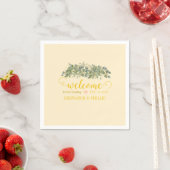 ようこそ緑のユーカリ結婚プス スタンダードカクテルナプキン (インサイチュ)