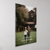 ようこそ署名スクリプトのハート写真 箔ポスター (レイダウン)