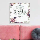 ようこそ美しいのまわりにすべての蝶とバラ キャンバスプリント (インサイチュ (リビング))