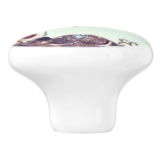 ようこそ美しいのまわりにすべての蝶とバラ セラミックノブ (側面)