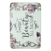 ようこそ美しいのまわりにすべての蝶とバラ バスマット (正面縦)