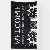 ようこそ自分のリスクでの入力ハロウィーン 横断幕 (縦)