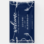 ようこそ航海のいかり結婚の 横断幕 (縦)