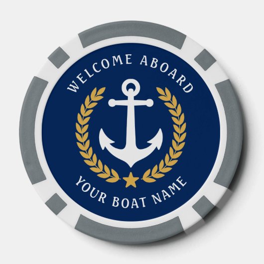ようこそ船の名前の航海のスタイル ポーカーチップ (裏面)