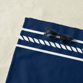 ようこそ船カスタム船の名前いかりダークブルー ビーチタオル (インサイチュ)