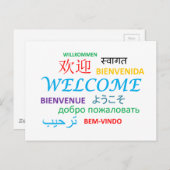 ようこそ言語のカラフルあいさつ葉書 ポストカード (正面/裏面)