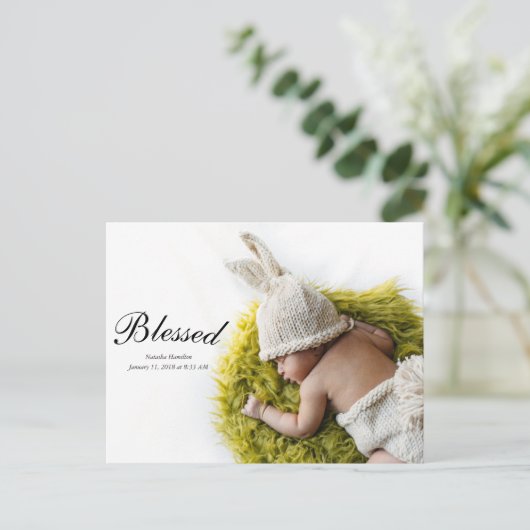ようこそ賛美新生児発表はがき ポストカード (スタンド正面)