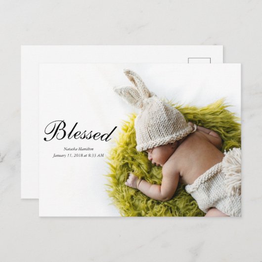 ようこそ賛美新生児発表はがき ポストカード (正面/裏面)
