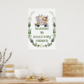 ようこそ赤ちゃんシャワーのサイン、サファリアドベンチャー ポスター (キッチン)