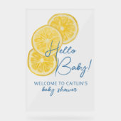 ようこそ赤ちゃんシャワーレモンのアクリルサイン アクリルサイン (正面)