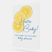 ようこそ赤ちゃんシャワーレモンのアクリルサイン アクリルサイン (傾斜)