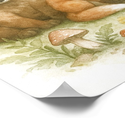 ようこそ赤ちゃんシャワー赤ちゃん動物 ポスター (角)