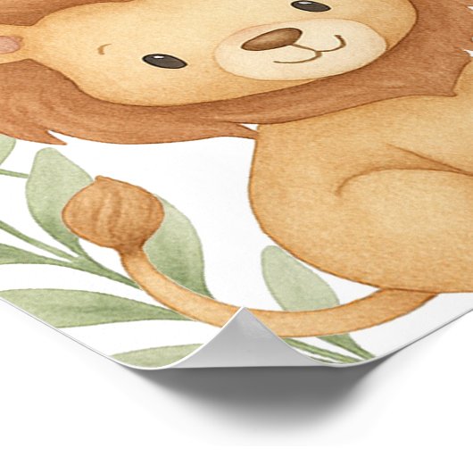 ようこそ赤ちゃんシャワー赤ちゃん動物 ポスター (角)