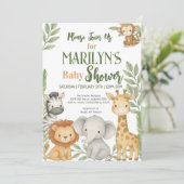 ようこそ赤ちゃんシャワー赤ちゃん動物 招待状 (スタンド正面)
