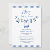 ようこそ赤ちゃん男の子船上 Nautical Baby Shower 招待状 (正面)