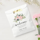 ようこそ赤面ピンクと青の花 フェイバーバッグ (封をした状態)