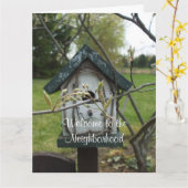 ようこそ近所の鳥の家へ カード (黄色い花)