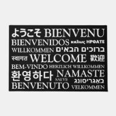 ようこそ違う言語白黒エレガント ドアマット (正面)