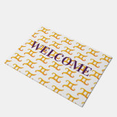 ようこそ金ゴールドジェミニ星占い標識 ドアマット (アングル)