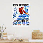 ようこそ防衛労働者1941 WPA ポスター (キッチン)