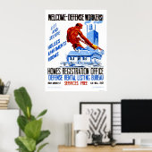 ようこそ防衛労働者1941 WPA ポスター (ホームオフィス)