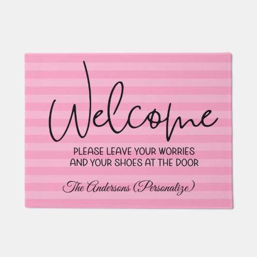 ようこそ離れYour Worthy Shoes At Door引用文 ドアマット (正面)