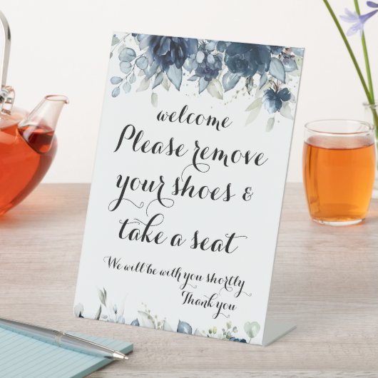ようこそ靴のサインを取り除いてくださいフローラ 台座サイン (インサイチュ)