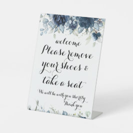 ようこそ靴のサインを取り除いてくださいフローラ 台座サイン