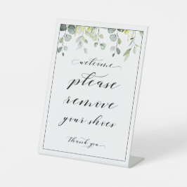 ようこそ靴の緑のサインを取り除きなさい 台座サイン