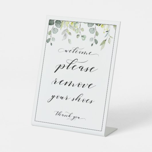 ようこそ靴の緑のサインを取り除きなさい 台座サイン (正面)