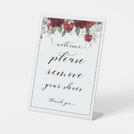 ようこそ靴の赤い牡丹印を取り除いて下さい 台座サイン