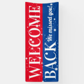 ようこそ顧客または従業員の再開 横断幕 (縦)