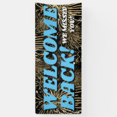 ようこそ顧客または従業員の再開 横断幕 (縦)