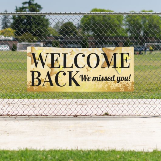 ようこそ顧客または従業員の再開 横断幕 (インサイチュ)