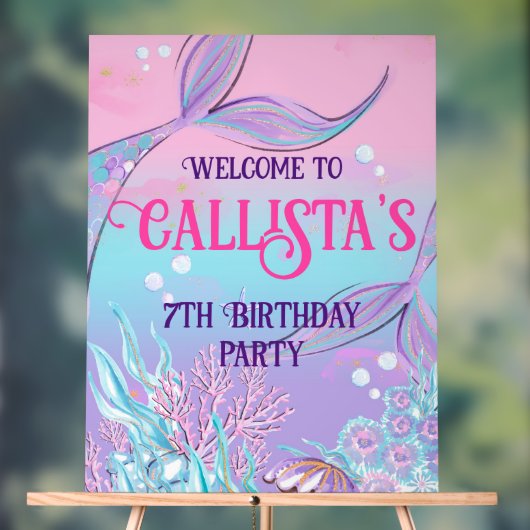 ようこそ魔法のマーメイドのパーティーのサイン アクリルサイン (ニュートラル)