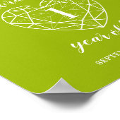 ようこそ1周年ハート パーソナライズされた ポスター (角)