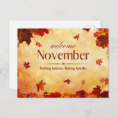 ようこそ11月の秋 ポストカード (正面/裏面)