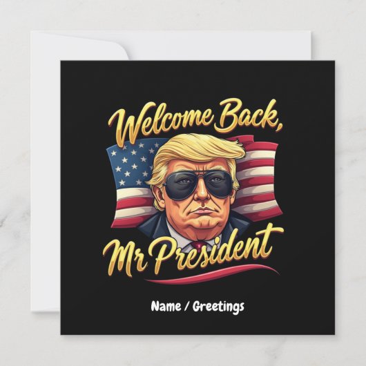 ようこそ2024年トランプ大統領祝の挨拶 招待状 (正面)