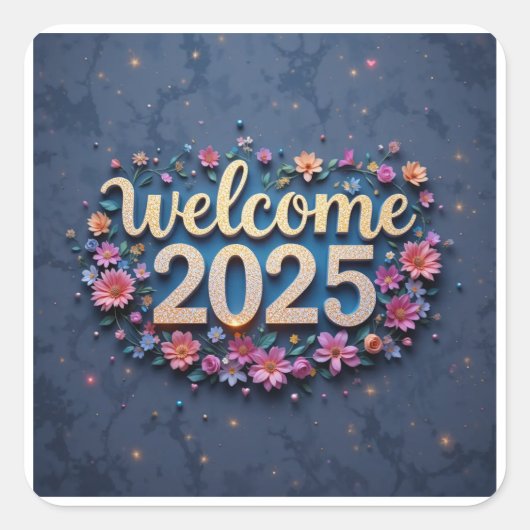 ようこそ2025 スクエアシール (正面)