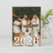 ようこそ2026タイポグラフィフォトホリデーカード シーズンカード (スタンド正面)