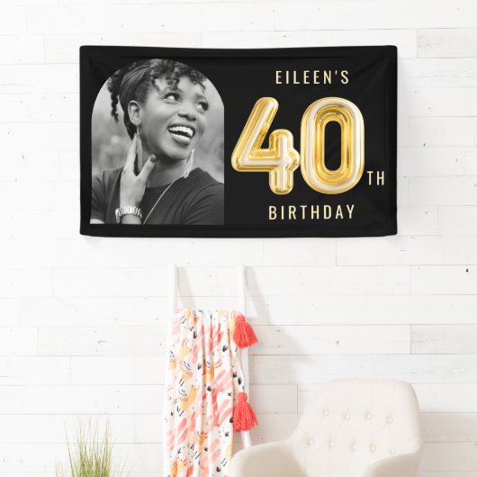 ようこそ40th誕生日パーティー写真 横断幕 (インサイチュ)