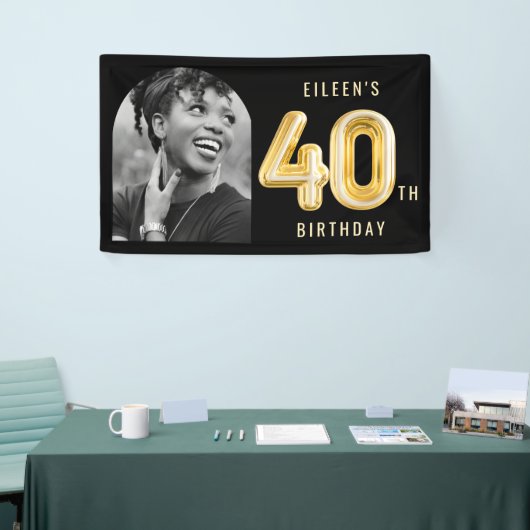 ようこそ40th誕生日パーティー写真 横断幕 (トレードショー)