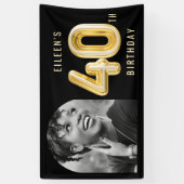 ようこそ40th誕生日パーティー写真 横断幕 (縦)