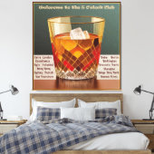 ようこそ5オクロッククラブミッドセンチュリーデザイン キャンバスプリント (インサイチュ (寝室))