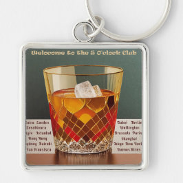 ようこそ5オクロッククラブミッドセンチュリーデザイン キーホルダー