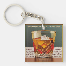 ようこそ5オクロッククラブミッドセンチュリーデザイン キーホルダー