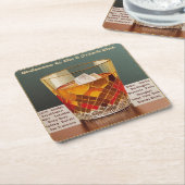 ようこそ5オクロッククラブミッドセンチュリーデザイン スクエアペーパーコースター (アングル)