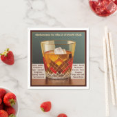 ようこそ5オクロッククラブミッドセンチュリーデザイン スタンダードカクテルナプキン (インサイチュ)