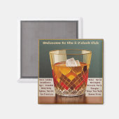 ようこそ5オクロッククラブミッドセンチュリーデザイン マグネット (正面/裏面)